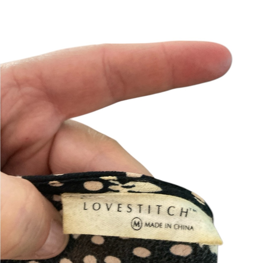 LOVESTITCH Black and White Dot Floral Long Sleeve Romper-size Medium- SO CUTE! - Picture 6 of 7